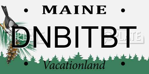 DNBITBT Maine License Plate