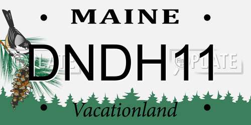 DNDH11 Maine License Plate