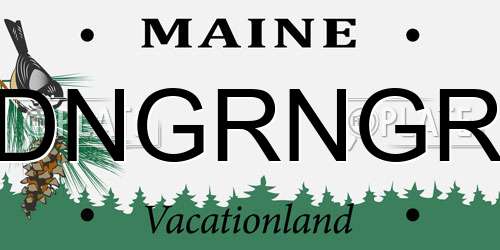 DNGRNGR Maine License Plate