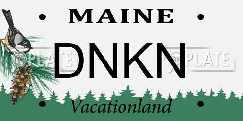 DNKN Maine License Plate