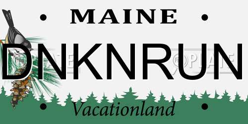 DNKNRUN Maine License Plate
