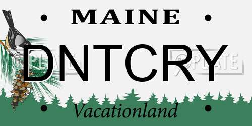 DNTCRY Maine License Plate