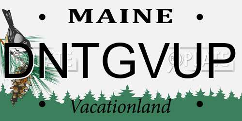 DNTGVUP Maine License Plate