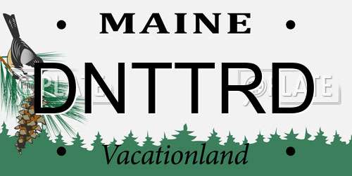 DNTTRD Maine License Plate