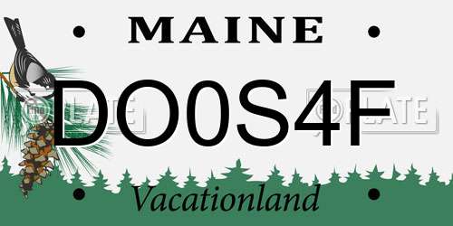 DO0S4F Maine License Plate
