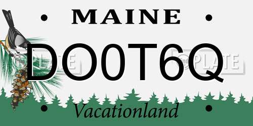 DO0T6Q Maine License Plate