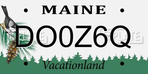 DO0Z6Q Maine License Plate