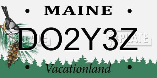 DO2Y3Z Maine License Plate