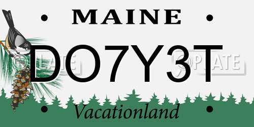 DO7Y3T Maine License Plate