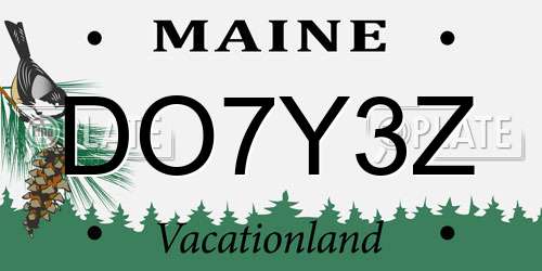 DO7Y3Z Maine License Plate