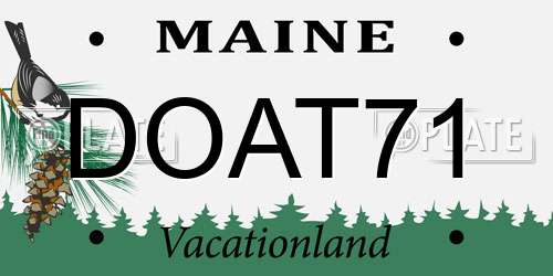 DOAT71 Maine License Plate