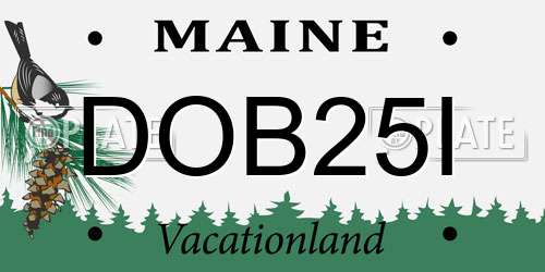DOB25I Maine License Plate
