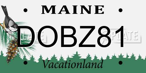 DOBZ81 Maine License Plate