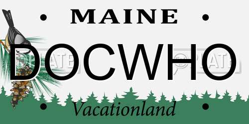 DOCWHO Maine License Plate