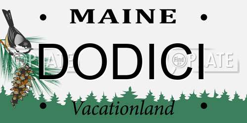 DODICI Maine License Plate