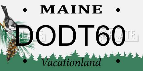 DODT60 Maine License Plate