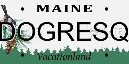 DOGRESQ Maine License Plate