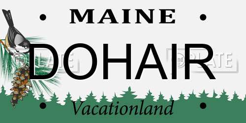 DOHAIR Maine License Plate