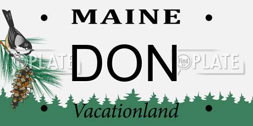 DON Maine License Plate