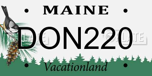 DON220 Maine License Plate