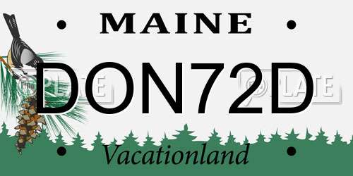 DON72D Maine License Plate