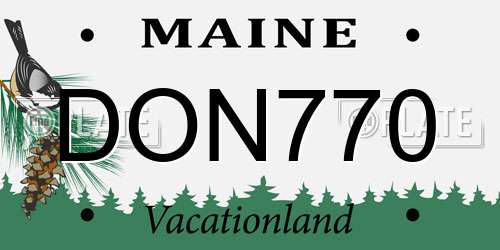 DON770 Maine License Plate