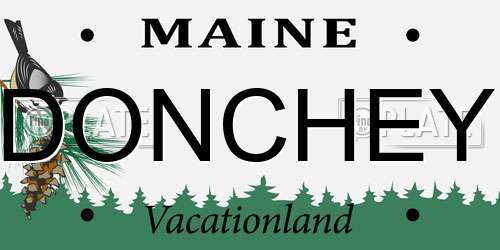 DONCHEY Maine License Plate