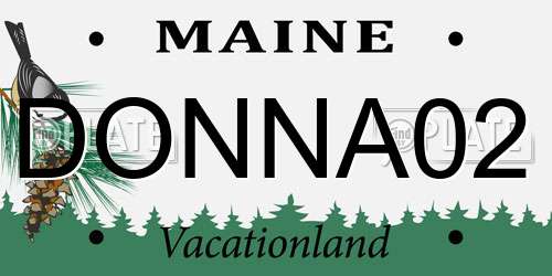 DONNA02 Maine License Plate