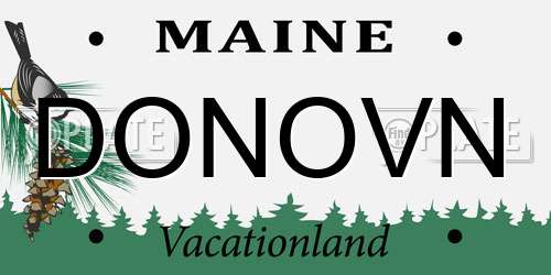 DONOVN Maine License Plate