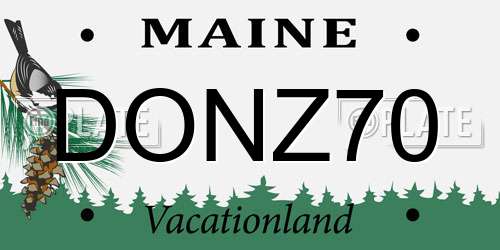 DONZ70 Maine License Plate