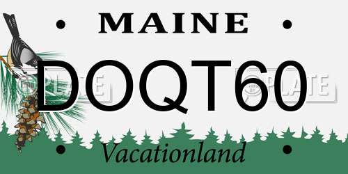 DOQT60 Maine License Plate