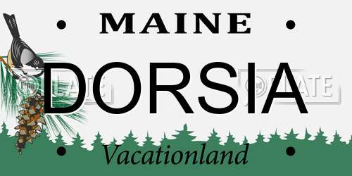 DORSIA Maine License Plate