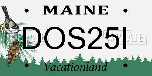 DOS25I Maine License Plate