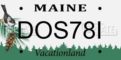 DOS78I Maine License Plate