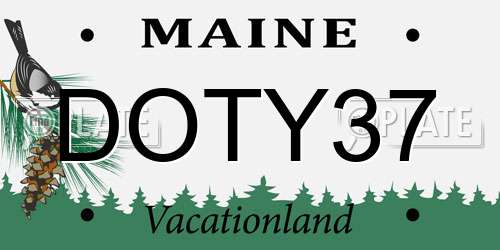 DOTY37 Maine License Plate
