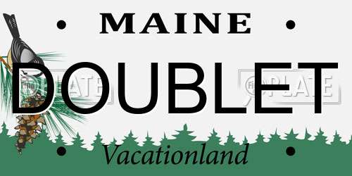 DOUBLET Maine License Plate