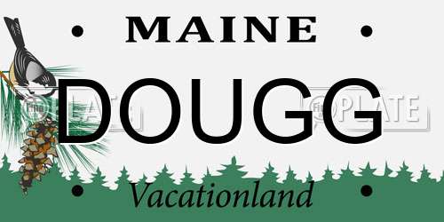 DOUGG Maine License Plate