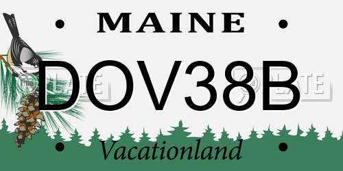 DOV38B Maine License Plate