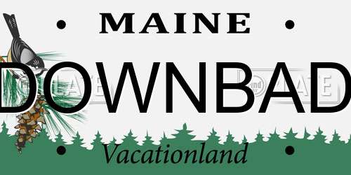 DOWNBAD Maine License Plate