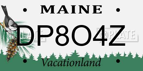 DP8O4Z Maine License Plate