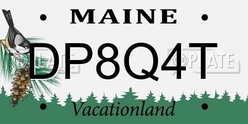 DP8Q4T Maine License Plate