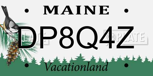 DP8Q4Z Maine License Plate