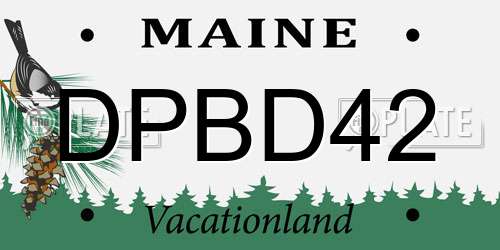 DPBD42 Maine License Plate