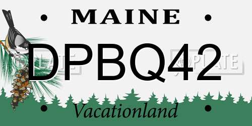 DPBQ42 Maine License Plate