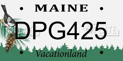 DPG425 Maine License Plate
