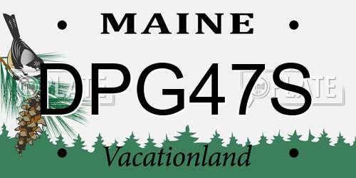 DPG47S Maine License Plate