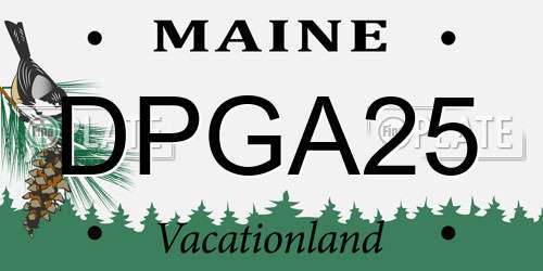 DPGA25 Maine License Plate