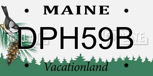 DPH59B Maine License Plate