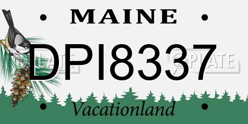 DPI8337 Maine License Plate