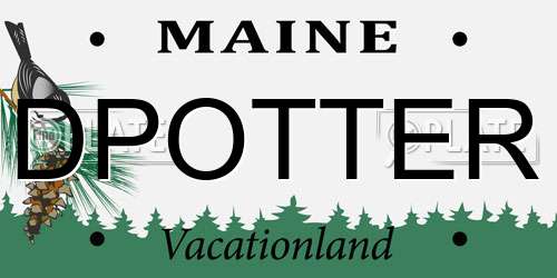 DPOTTER Maine License Plate